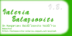 valeria balazsovits business card